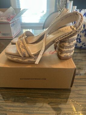 Matisse Neutral Braided Espadrille Platform Sandals